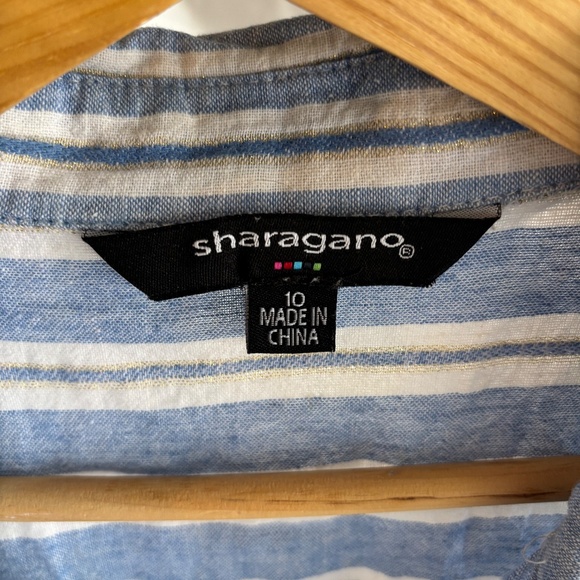 Blue and white striped dress for girls - Picture 4 of 6